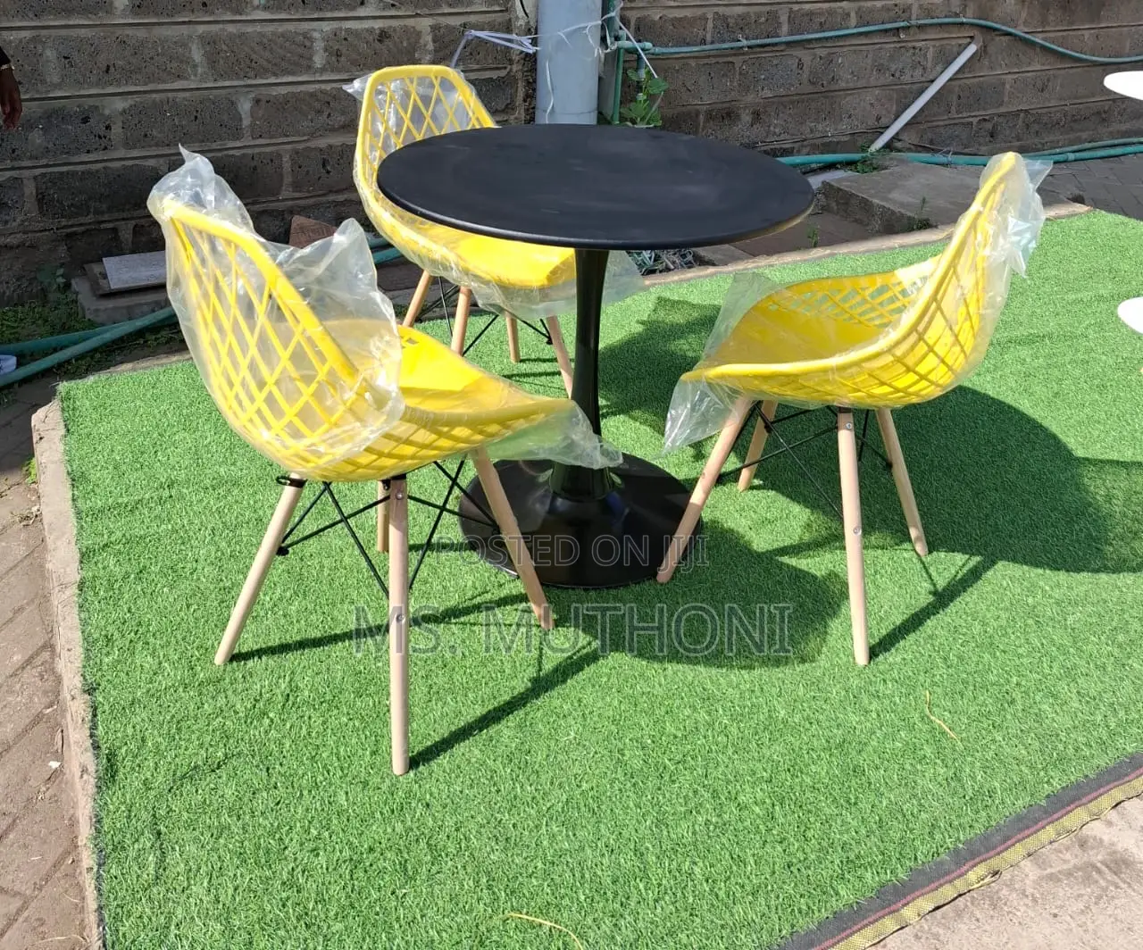 3 Seat + Table Outdoors Set (Yellow Set )