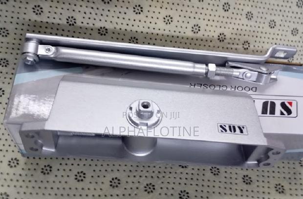Metallic Silver Automatic Hold-Open Door Closer - main view