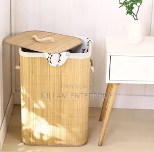Bamboo Laundry Basket Foldable