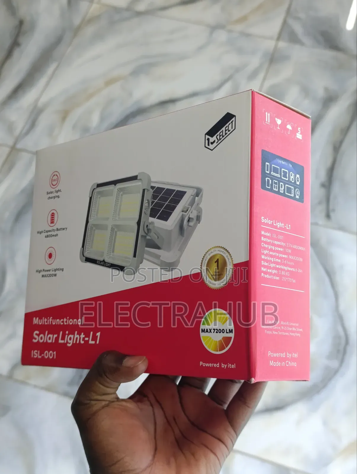 Itel High Power Capacity Solar Light With in-Built Panel
