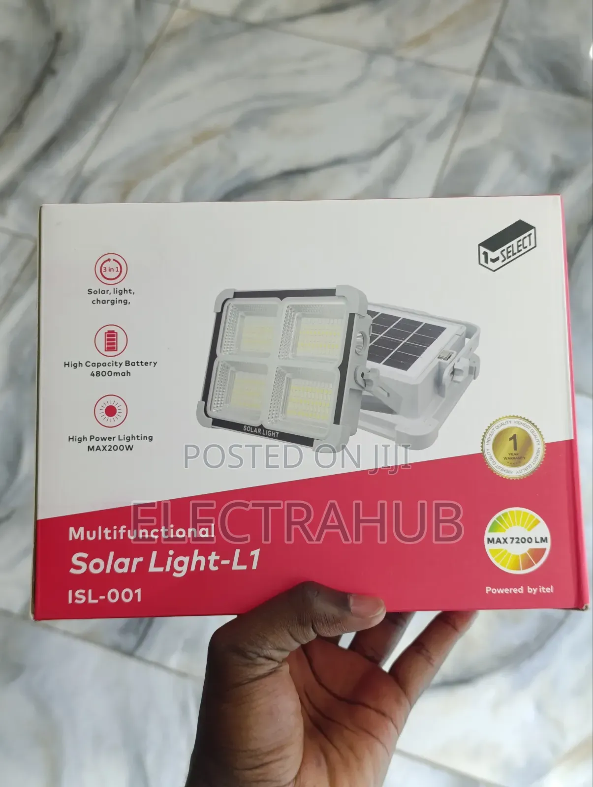 Itel High Power Capacity Solar Light With in-Built Panel