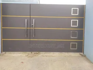 Modern Swing Gate With Stainless Steel Handle