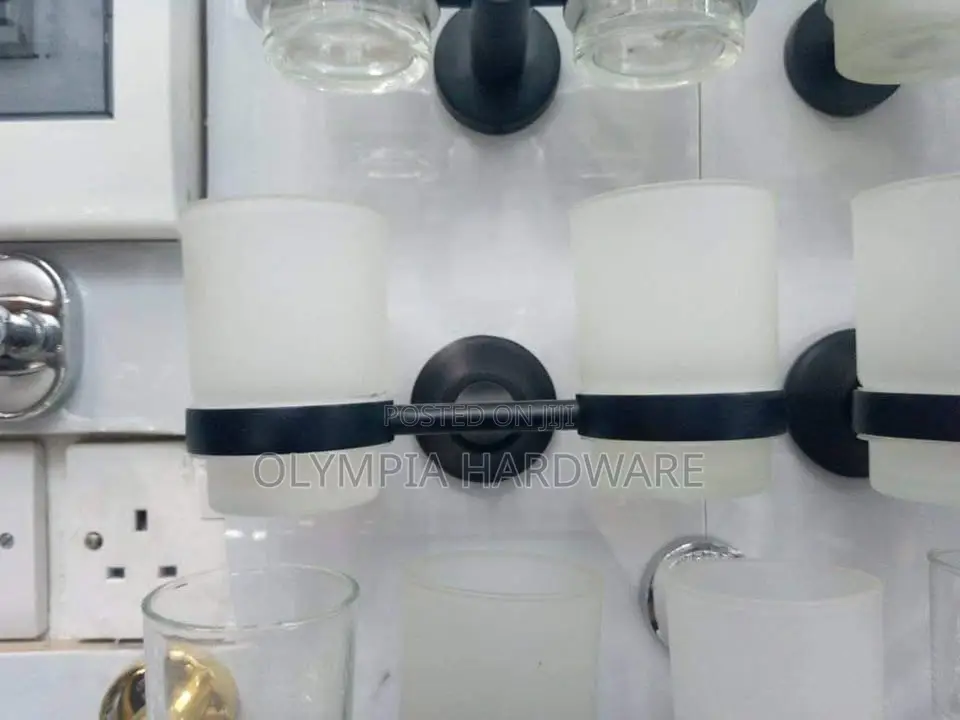 Double Cup Toothbrush Holder(Black)