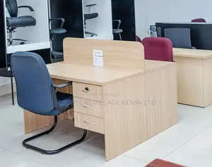 Workstation: Custom Made 2-Seater Wooden Office Workstation