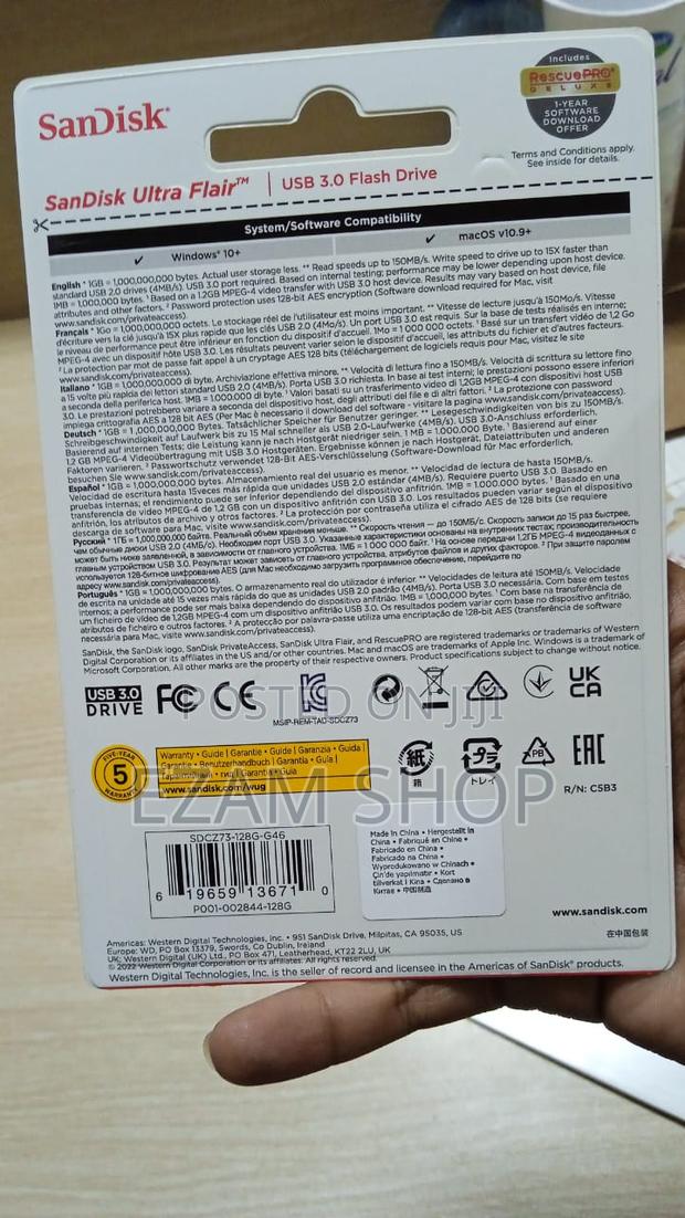 Sandisk Ultra Flair Usb 3.0 Flash Drive 128gb - thumbnail 2