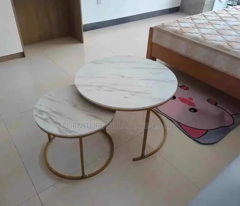 Coffee Table: Round Modern Creek Marble Coffee Table