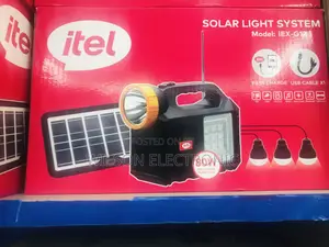 Itel Solar Lights System. 80w/3 Bulbs