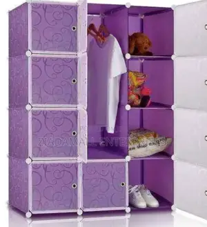 Pink Plastic Wardrobe 3 Column