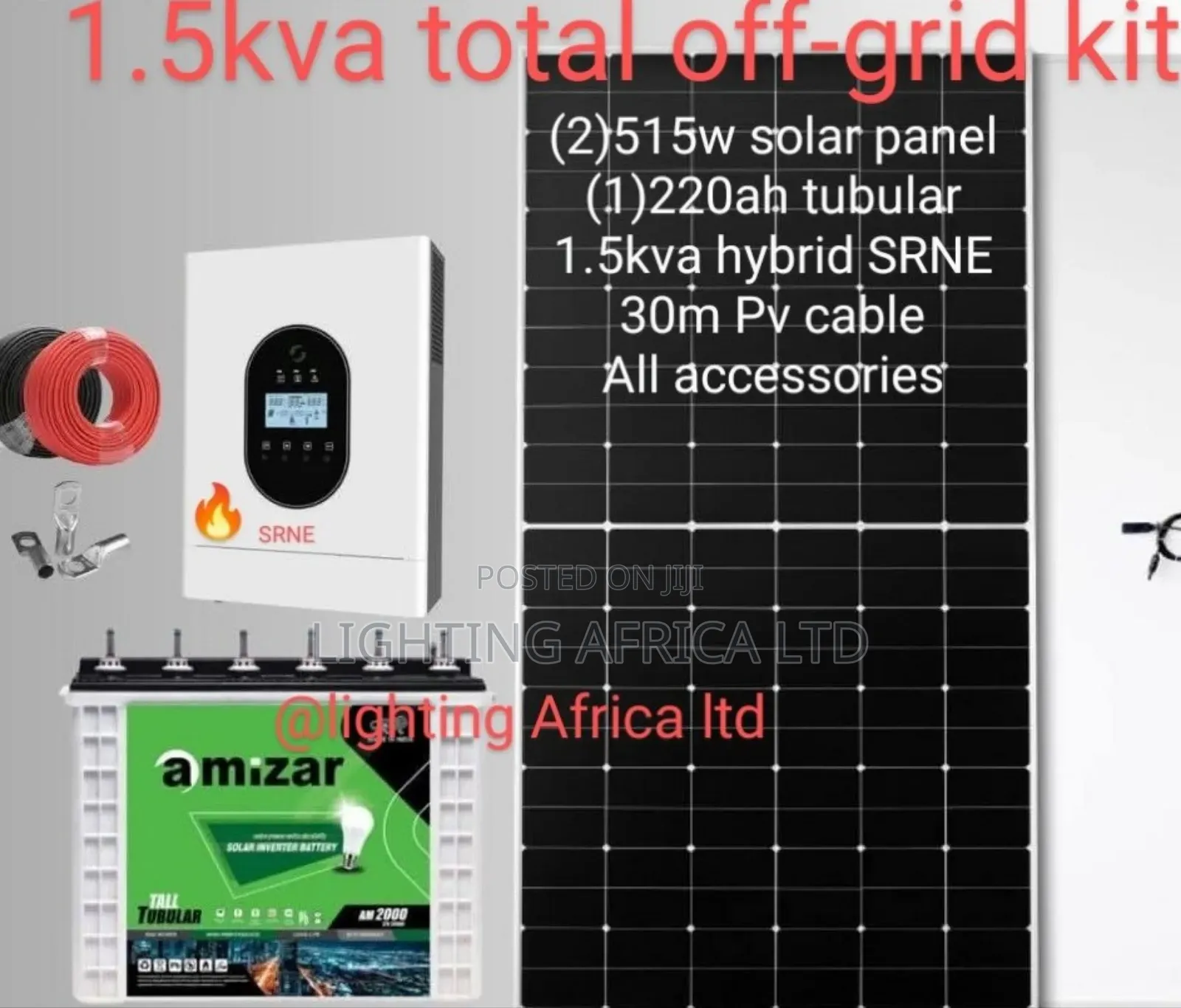 Modern 1.5kva Amizar Home Off-Grid Solar Package Free Installation