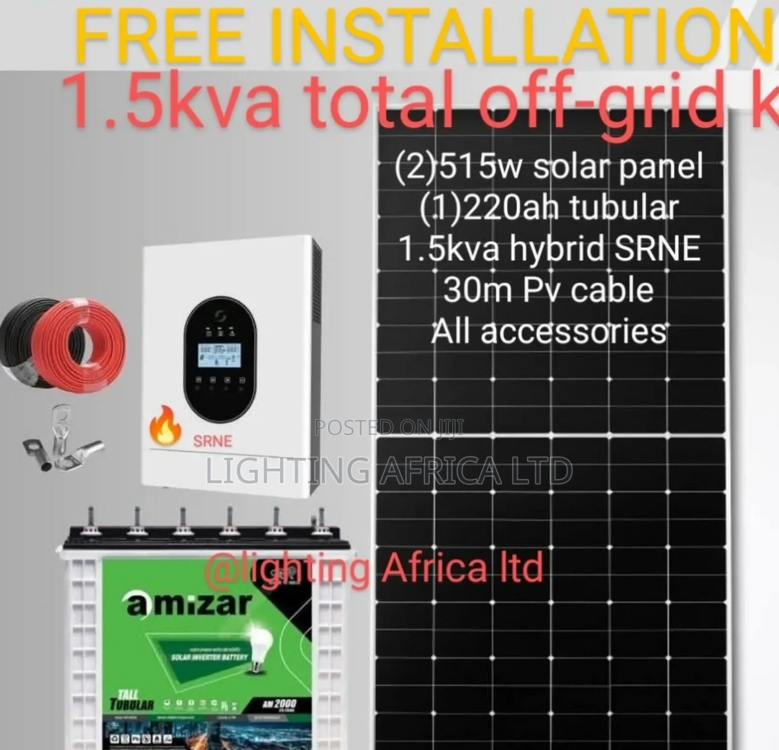 1.5kva Amizar Tubular Off-grid Solar System