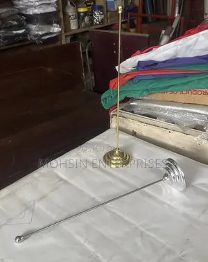 Elegant Silver/Gold 14 Inch Flag Stands With Stable Base
