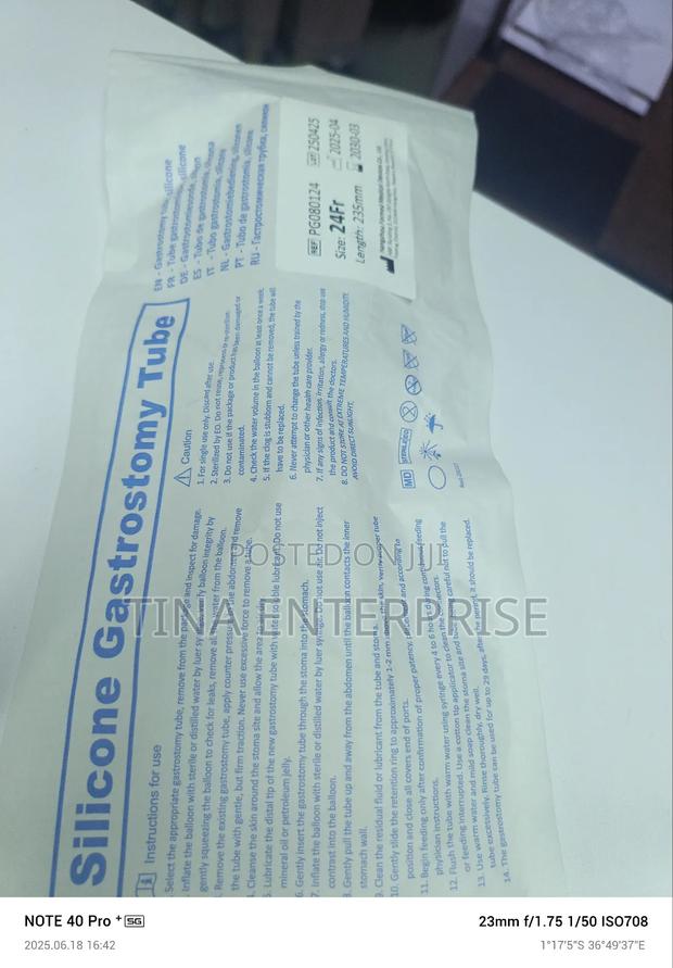 Stomach Peg Feeding Tubes Fr 24