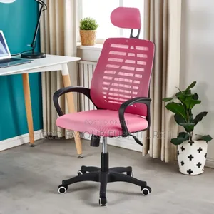 Quality Pink Swivel Adjustable Headrest Office Chair Vfj8