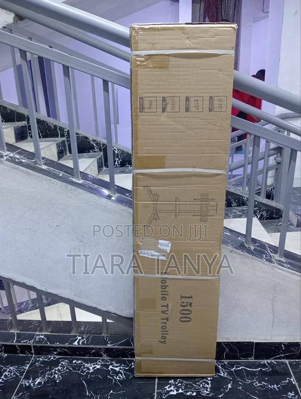 Tv Trolley Stand With Lockable Wheels - thumbnail 2