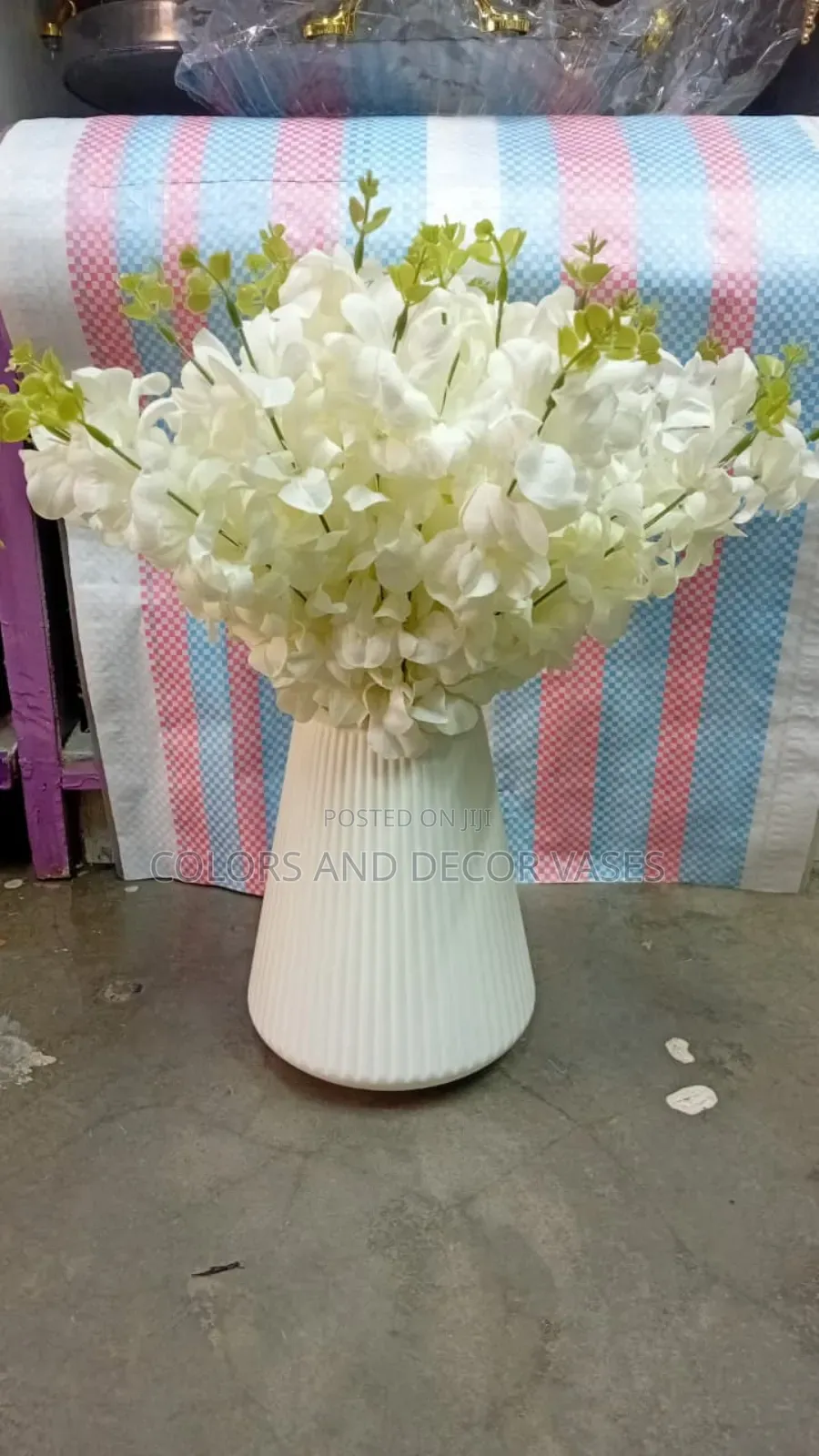 Flowers Table Top White on White