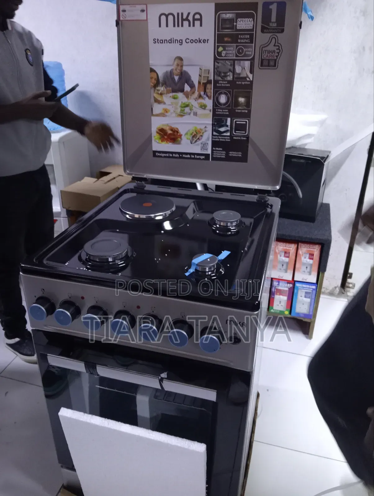 Mika 50 by 60 Cm 3gas and 1 Rapid Hotplate Button Ignition