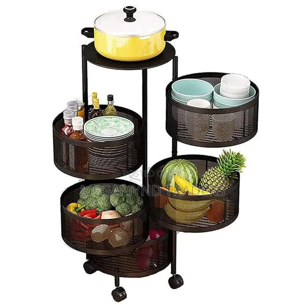 Rotating Wire Mesh Vegetables Holder/4-Layer Fruit Rack - main view