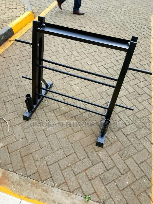 Home Use 3 Tier Rack With Barbell Weights Holders - main view