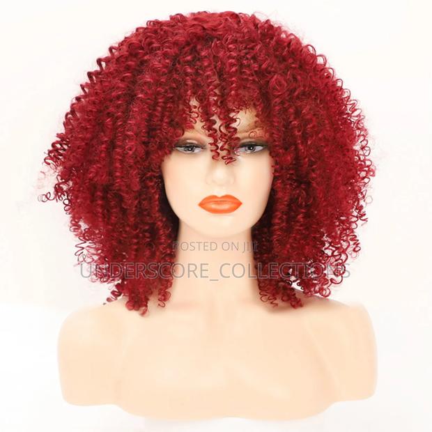 Kinky African Woman Maroon Wig - main view
