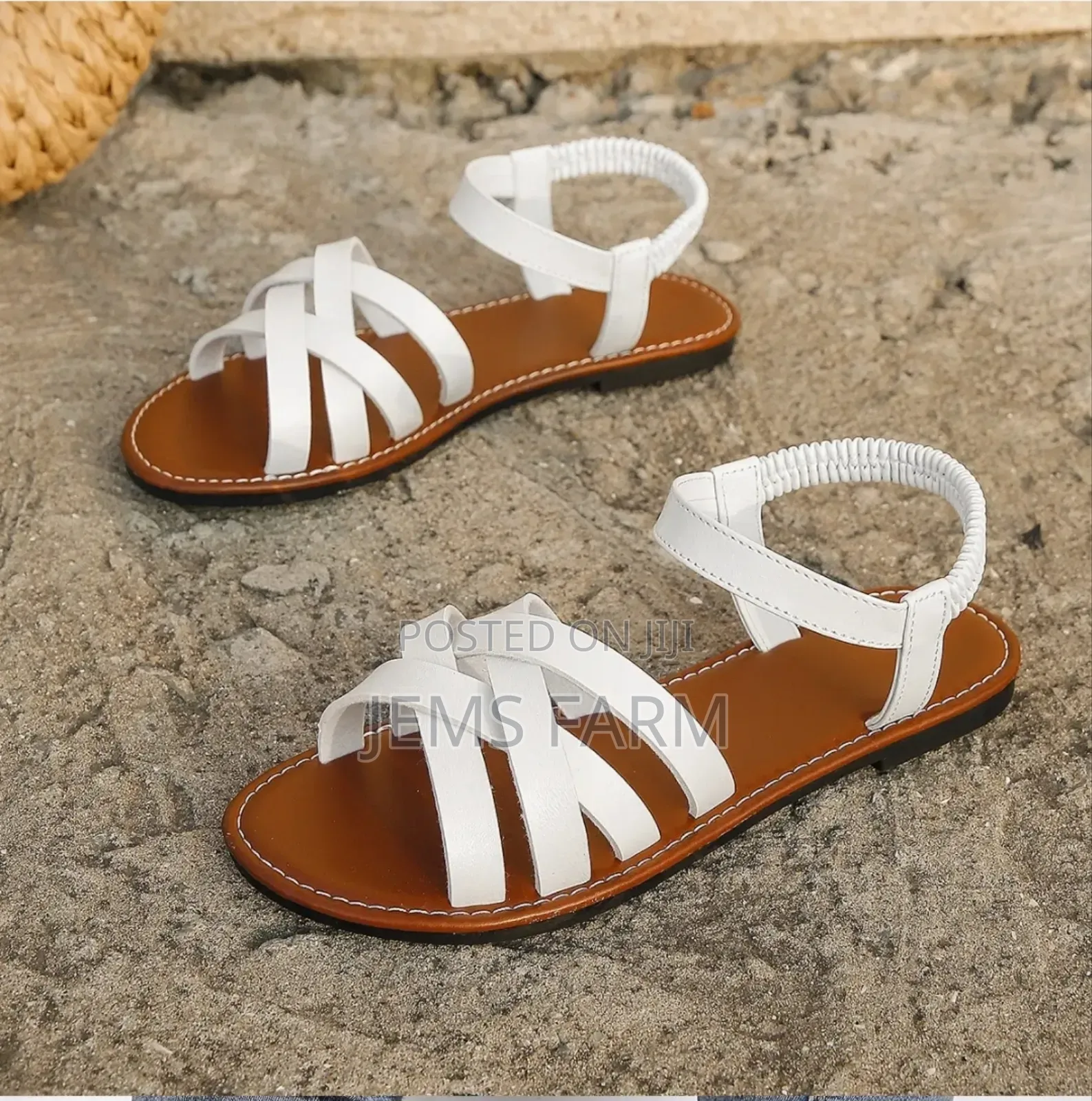 Ladies Flat Solid Roman Sandals Non Slip Size:43
