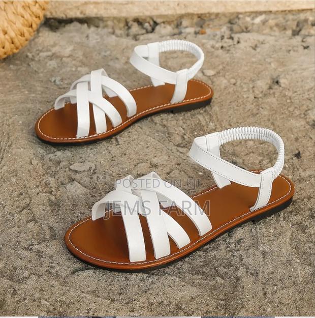 Ladies Flat Solid Roman Sandals Non Slip Size:43 - main view