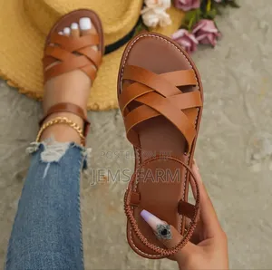 Ladies Flat Solid Roman Sandals Non Slip Size:43