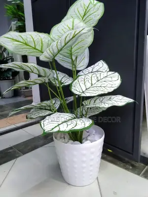 Artificial White Green Plant Flower for Home Office Decor