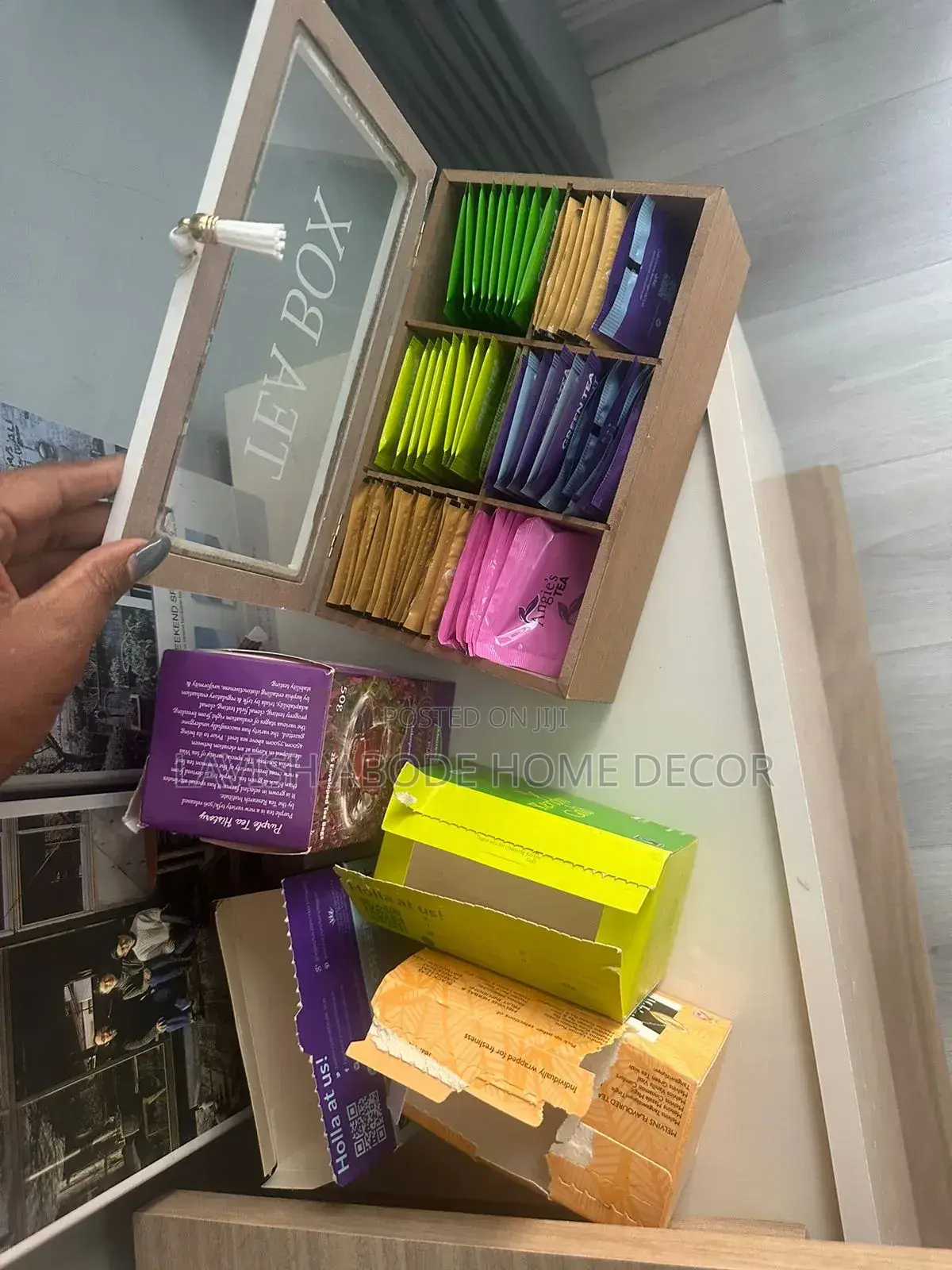 Tea Bag Holder Organizer Wooden