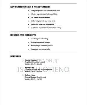 Sales Telemarketing CV