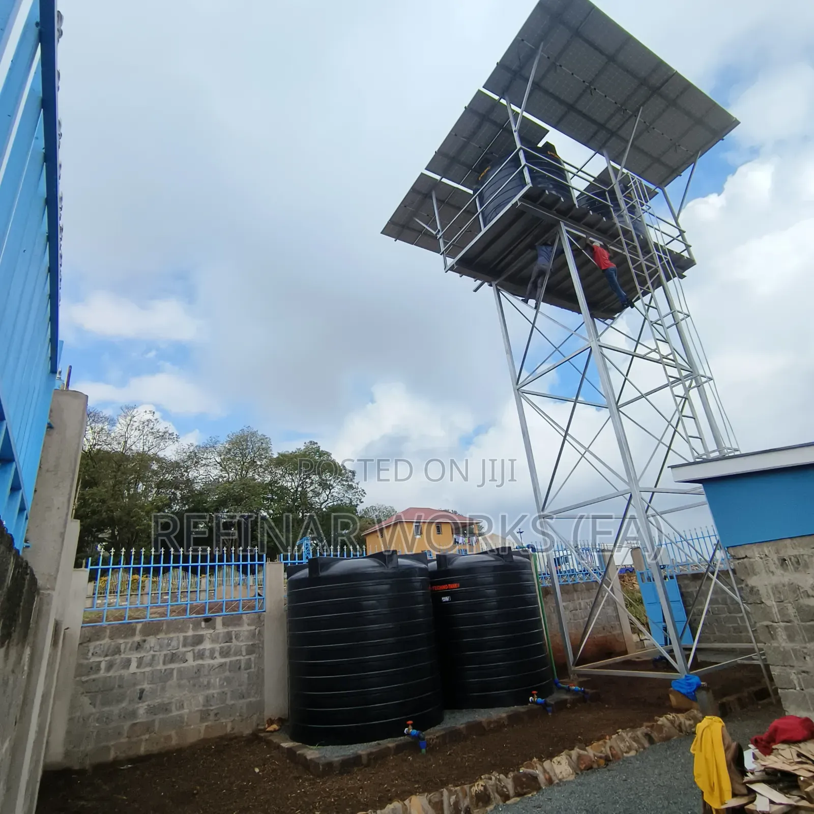 Steel Towers With Integrated Plumbing Water Pumping