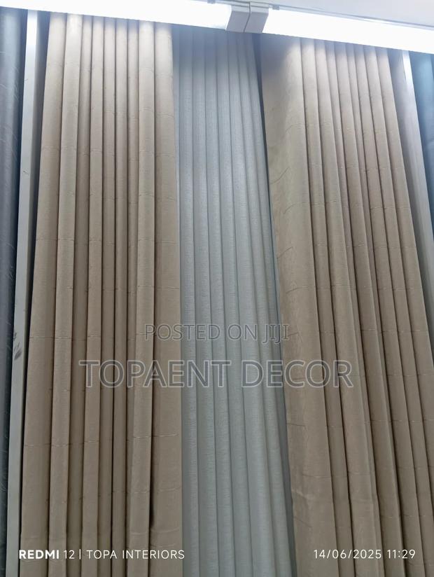 Beige Eyelates Two Piece Window Curtains And White Sheer - main view