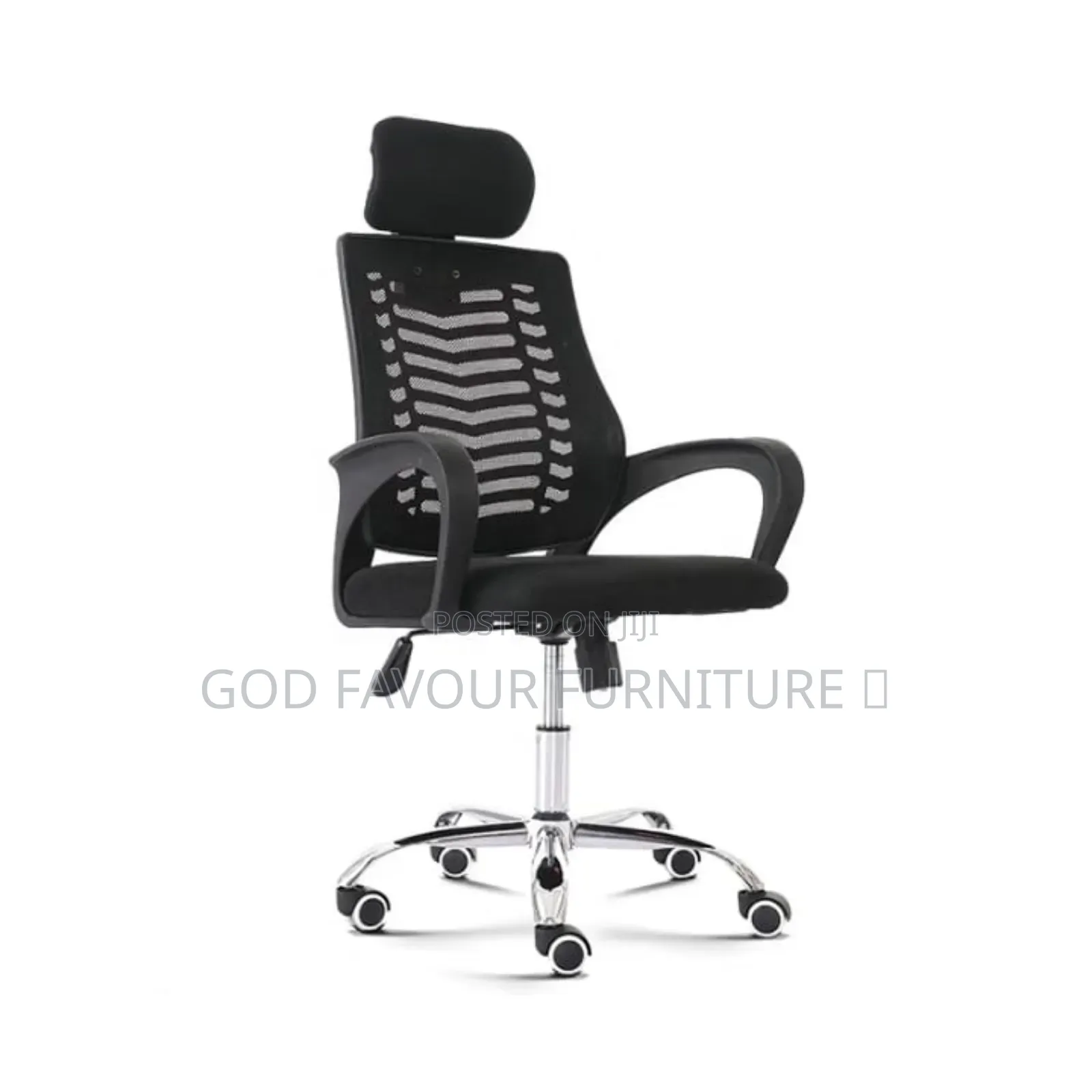 Swivel Black Headrest Chair Qj9m
