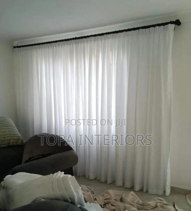 Bright White Sheer Curtains for Windows and Doors Blinders - main view