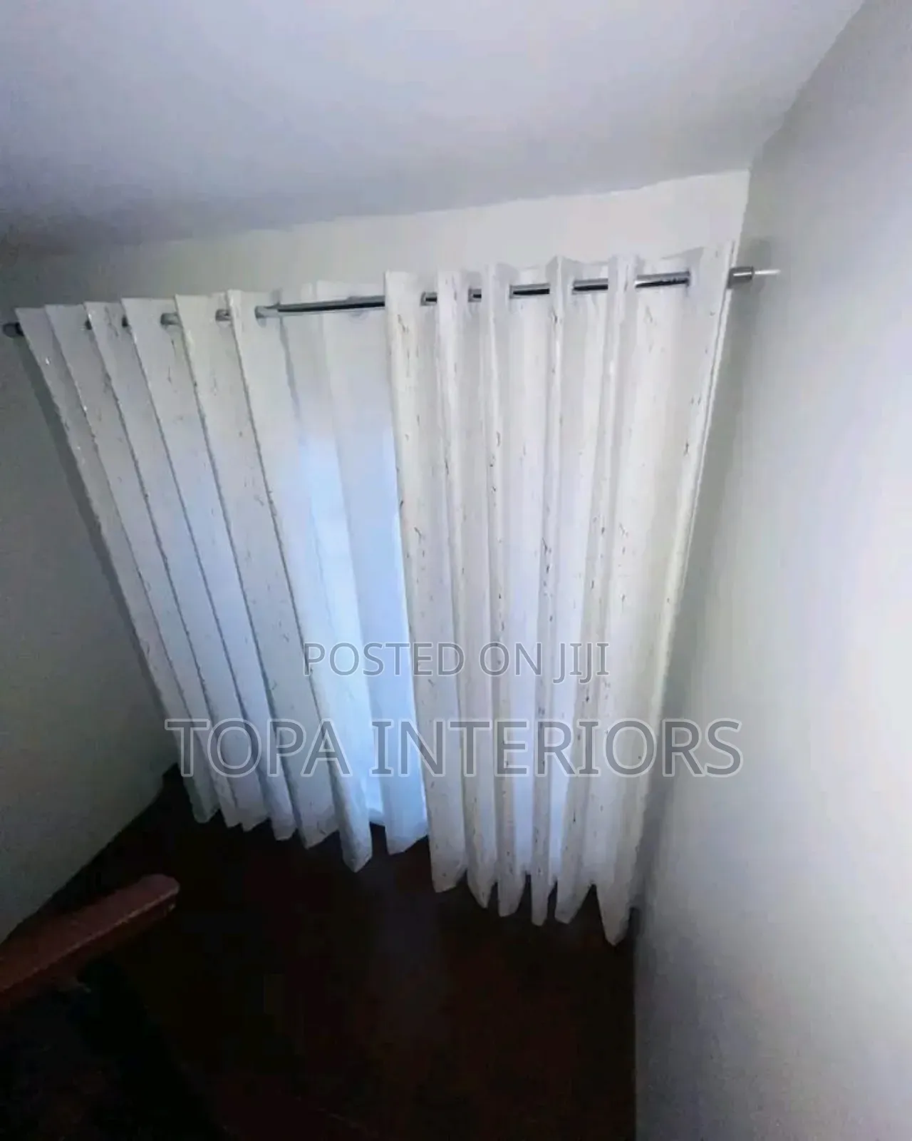 Velvet White Window Curtains With Gold Patterns Per Metre