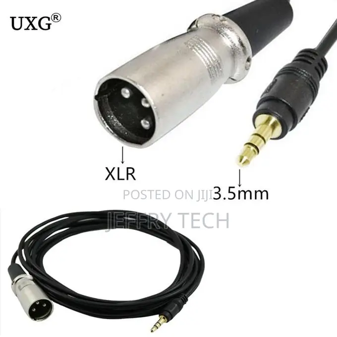 3.5mm Jake Stereo Male Plug Connector Cable T Microphone1.5m