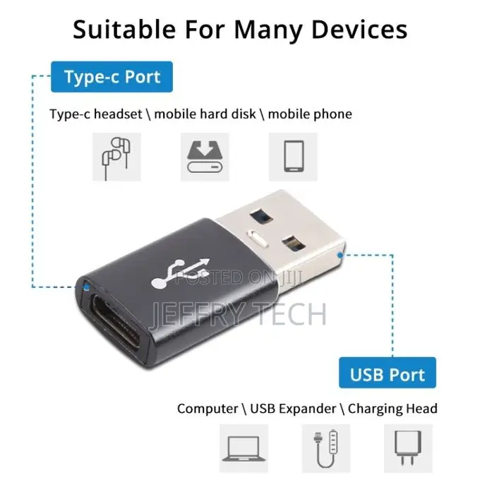 Usb-C / Type-C Female to Usb 3.0 Male Aluminum Alloy Adapter