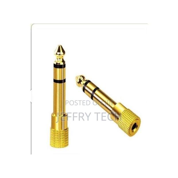 6.35mm Stereo Male Plug to 3.5mm Female Jack Audio Mic Adpt