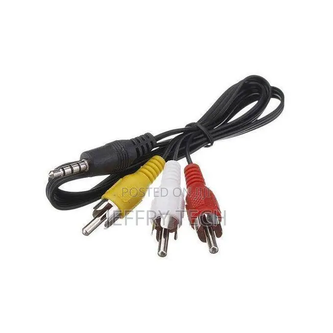 3.5mm Plug to 3 Rca Male Connectors Adapter Audio Video Cabl