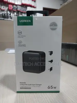 Ugreen 65w 3 Port Gan Fast Travel Charger Adapter