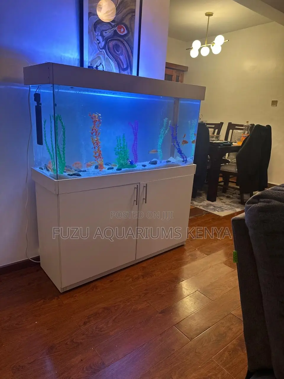 Stylish 4 Ft Aquarium With Filter, Lights Fish