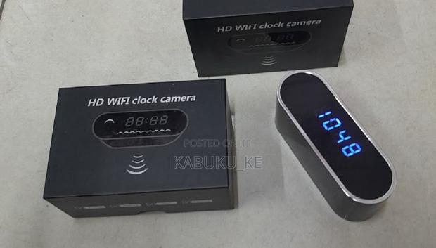 Digital Black Spy Wifi Table Clock Camera