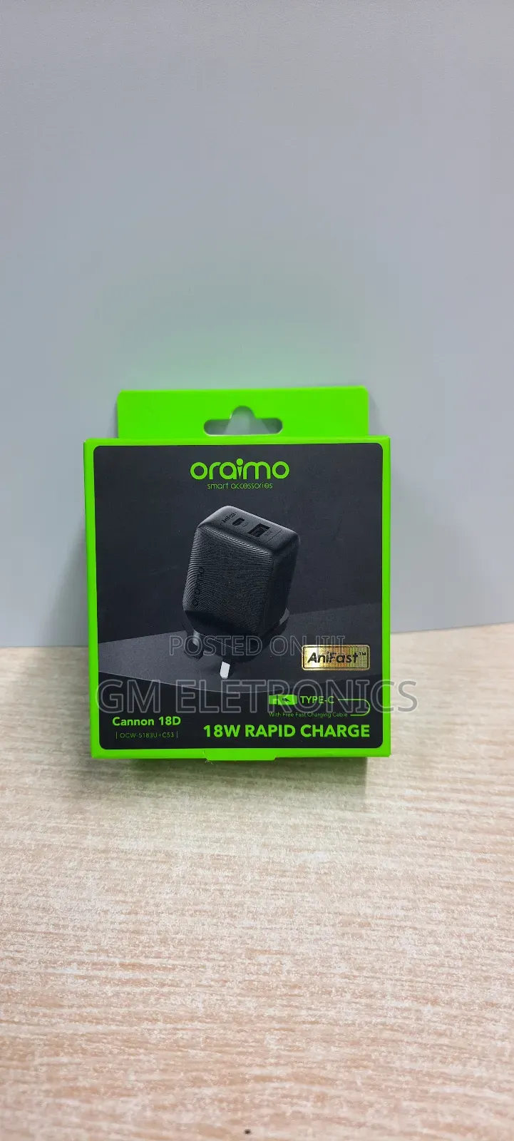 Oraimo Cannon 18d 18w Type C Universal Wall Charger