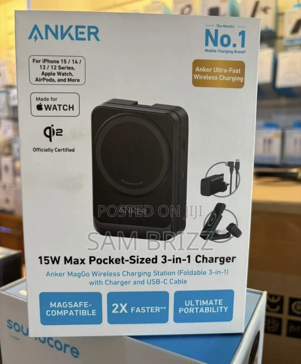 Anker Maggo 3-in-1 Charger With 40w Adapter and Usb-C Cable