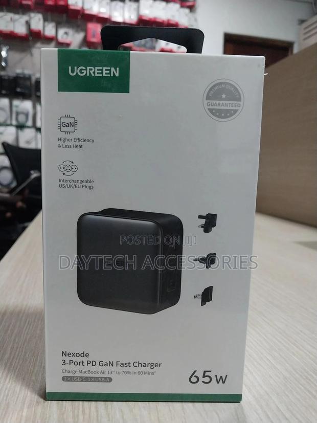 Ugreen 65w Usb C Charger Nexode 3 Port Travel Gan Adapter