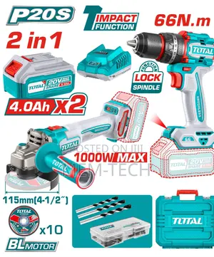 Total Tckli20273 Cordless 2 PCS Combo Kit
