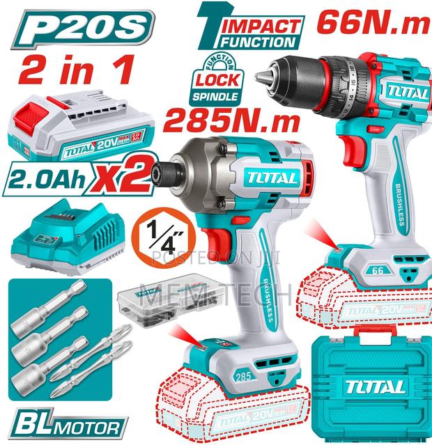 Total Tckli20277 Cordless 2 PCS Combo Kit 66nm