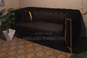 3 Sitter Black Sofa / Black Couch . Pay on Delivery