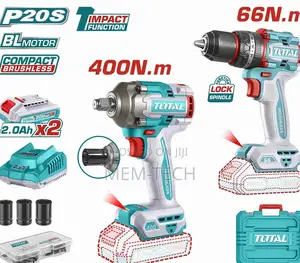 Total Tckli20275 Cordless 2 PCS Combo Kit 20v