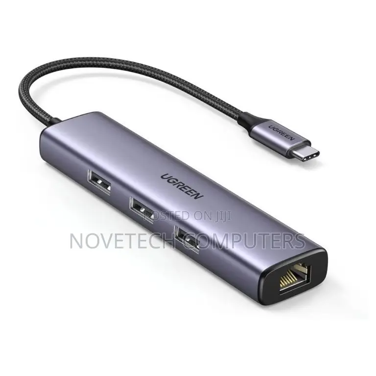 Ugreen Usb-C to 3-Port Usb 3.0 Hub With Ethernet Adapter