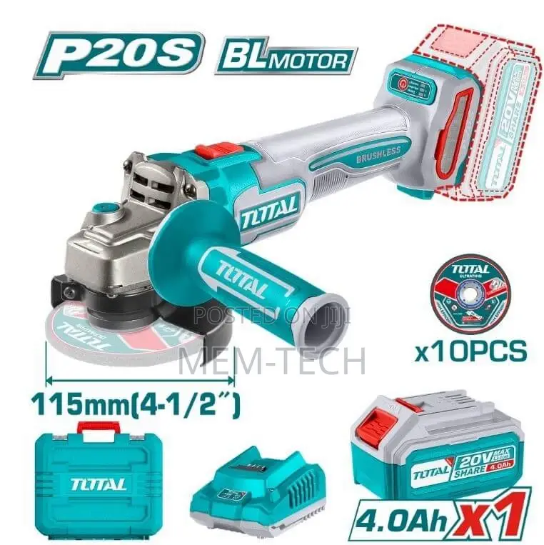 Total Tagli211541cordless Angle Grinder 115mm